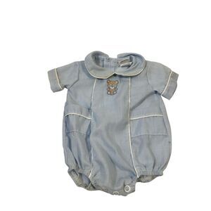 Alexis preemie outfit blue USA 6lbs blue brown‎ bear
